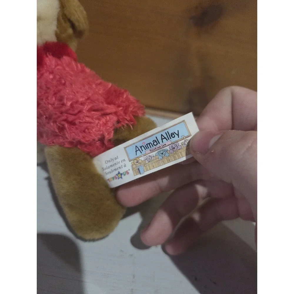Vintage Animal Alley SOFT White and Tan PUPPY DOG Pink Coat 6